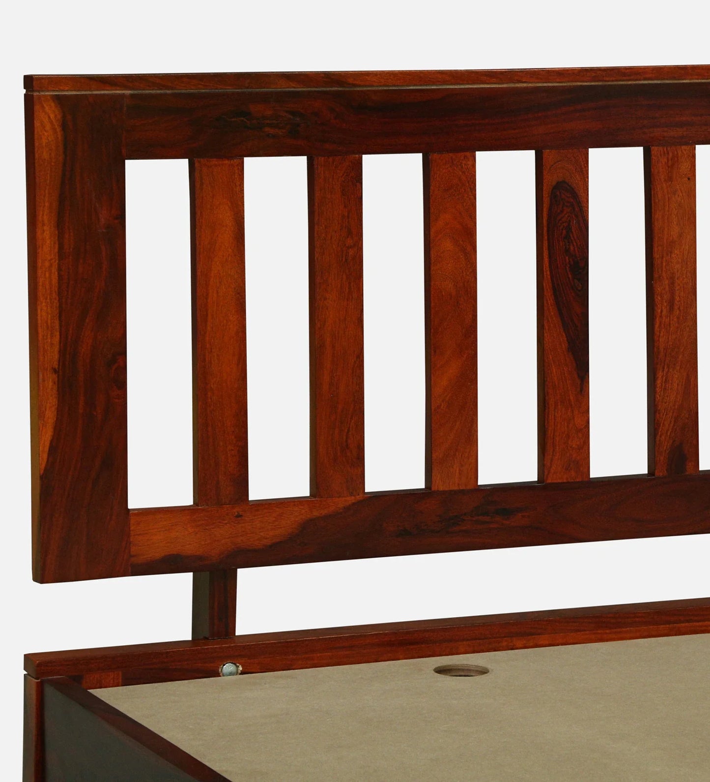 Sheesham Wood Queen Size Bed In Honey Oak Finish With Box Storage