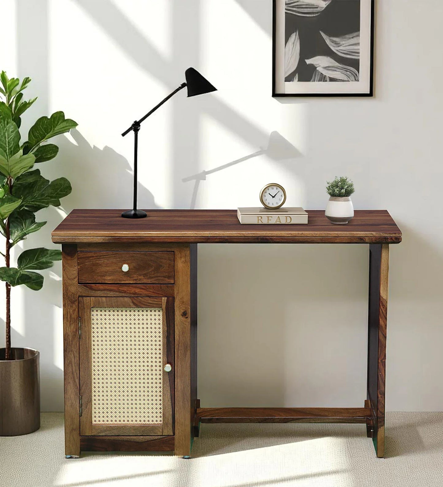 Sheesham Wood Writing Table In Provincial Teak Finish