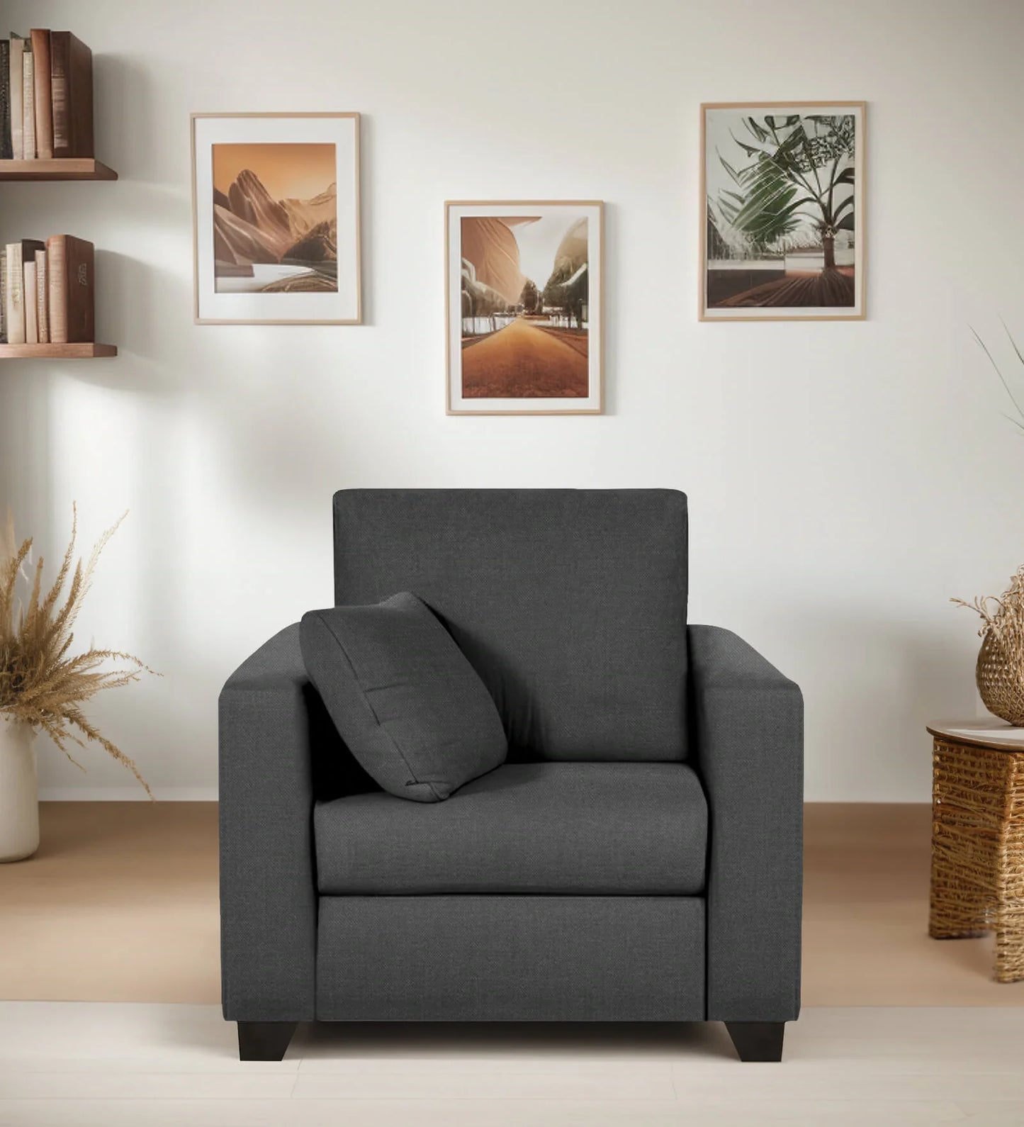 1 Seater Sofa In Grey Colour