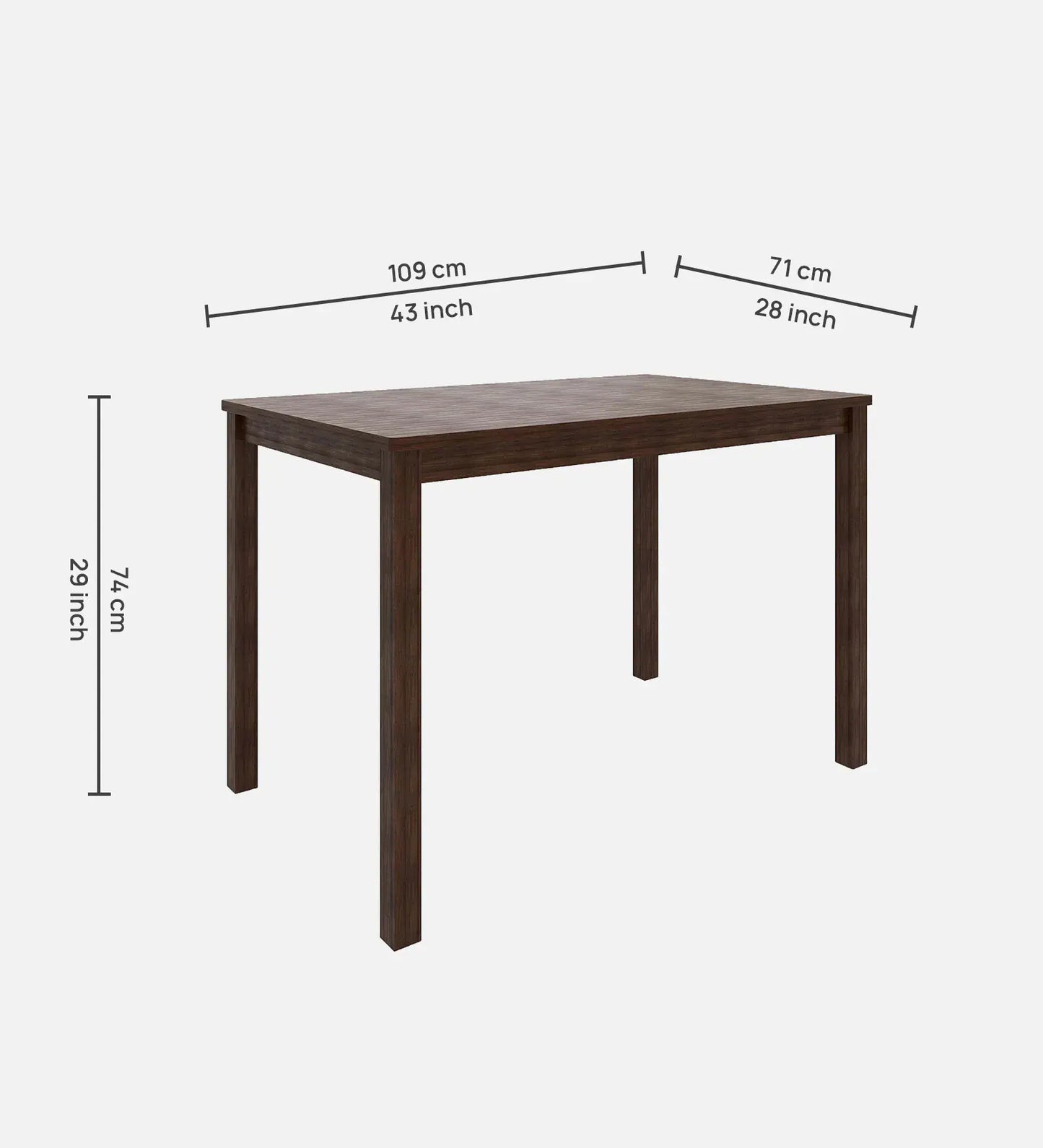 Seattle 4 Seater Dining Set in Dark Cappuccino Finish