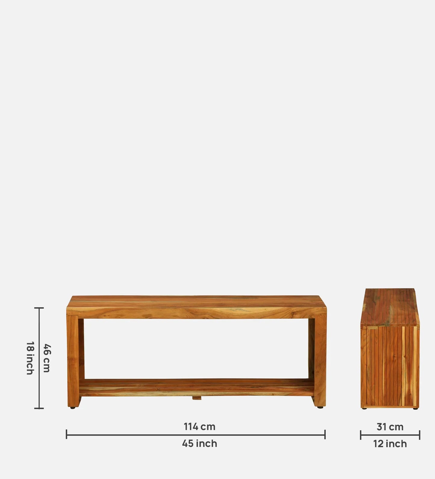 Acacia Wood Bench In Natural Finish