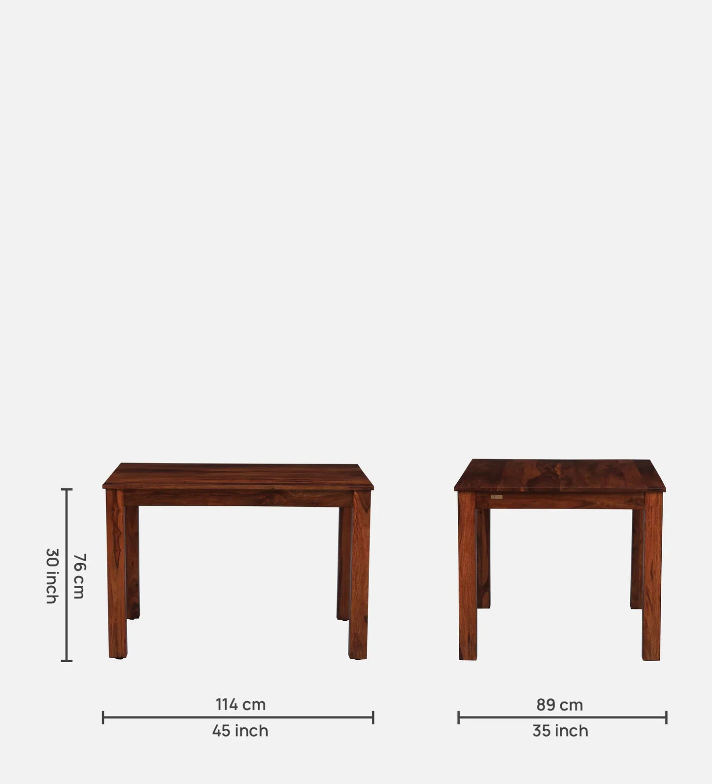 Marin Sheesham Wood 4 Seater Dining Set in Scratch Resistant Honey Oak Finish