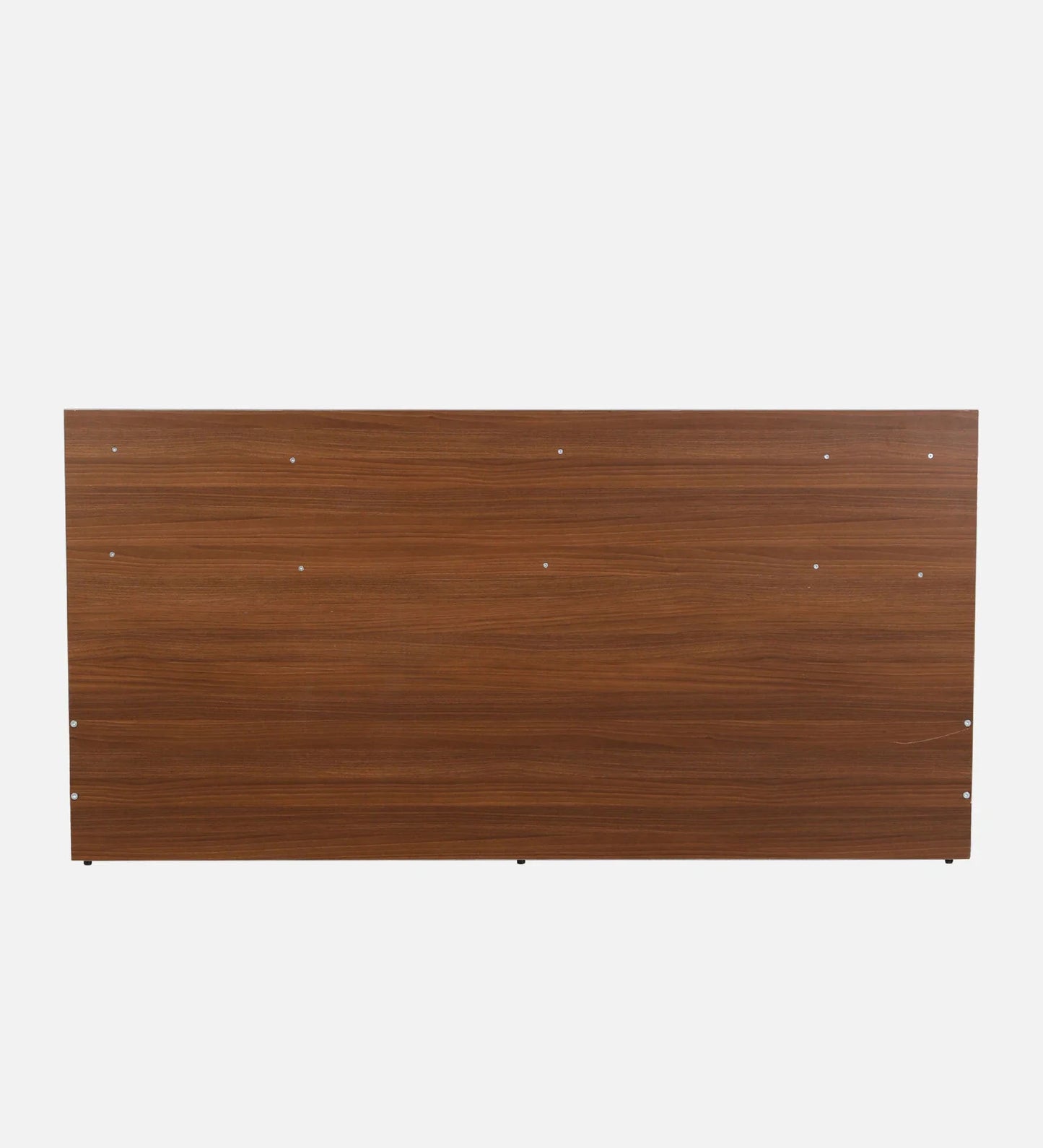 King size Bed in Planked Walnut Finish with Upholstered Headboard